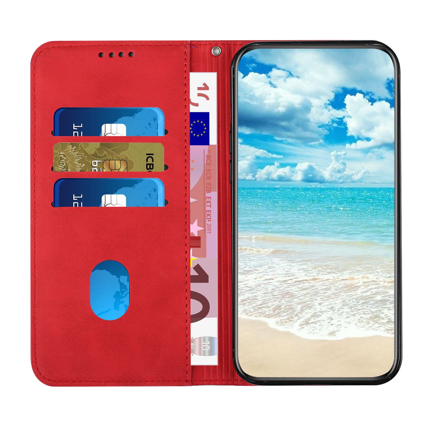 Soft TPU Inner Case + Leather Phone Cover Skin-touch Rhombus Pattern Auto-absorbed Magnetic Closure Stand Shell for Motorola Moto E20/E30/E40