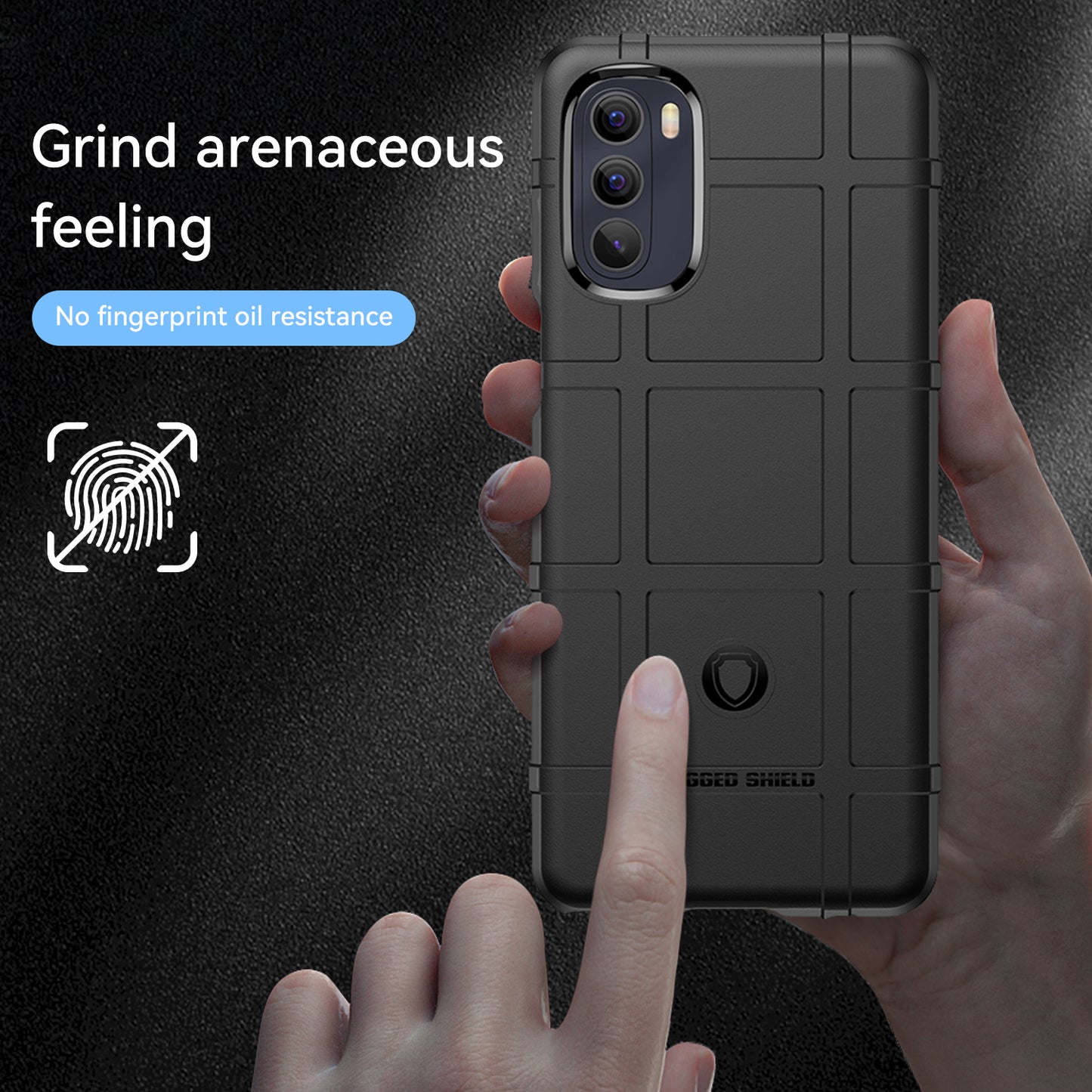 For Motorola Moto G Stylus 4G (2022) Thickened TPU Phone Case Rugged Square Grid Design Anti-fall Cover