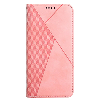 Skin-touch Rhombus Pattern Wallet Stand Design Case for Motorola Edge 20 Lite/Edge 20 Fusion Magnetic Auto-absorbed Closure Leather Cover