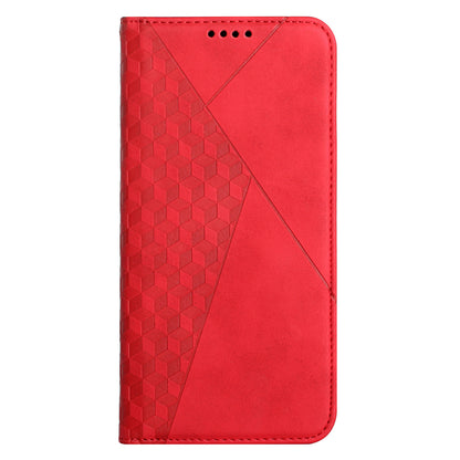 Scratch-proof Rhombus Pattern Skin-touch Case Drop-proof Auto-absorbed Magnetic Closing Leather Phone Cover with Stand for Motorola Moto E20