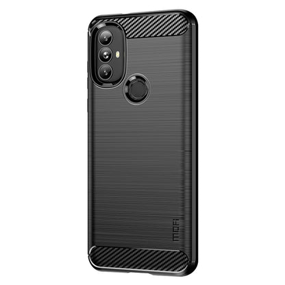 MOFI Shockproof Lightweight Brushed Carbon Fiber Design Soft TPU Covering Case for Motorola Moto G Power (2022)