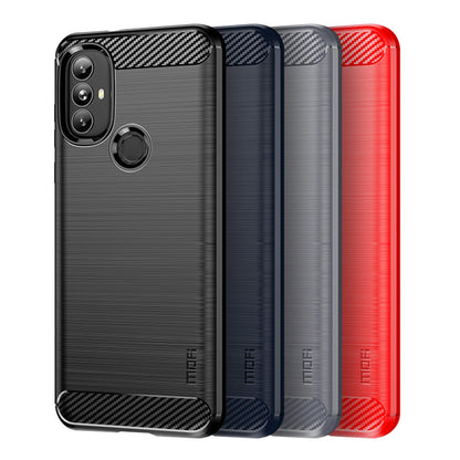 MOFI Shockproof Lightweight Brushed Carbon Fiber Design Soft TPU Covering Case for Motorola Moto G Power (2022)