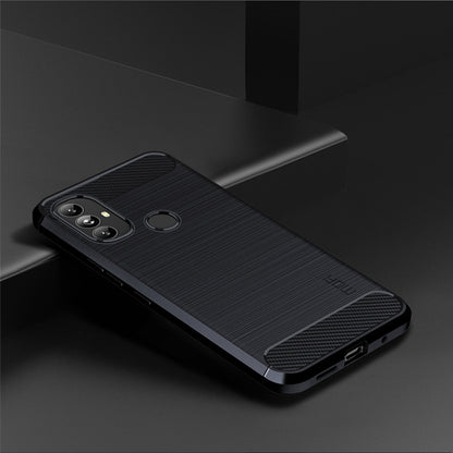 MOFI Shockproof Lightweight Brushed Carbon Fiber Design Soft TPU Covering Case for Motorola Moto G Power (2022)