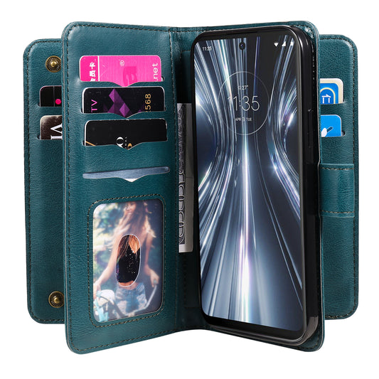 For Motorola Moto G60 KT Multi-functional Series-1 Multiple Card Slots PU Leather Wallet Phone Cover Case with Foldable Stand