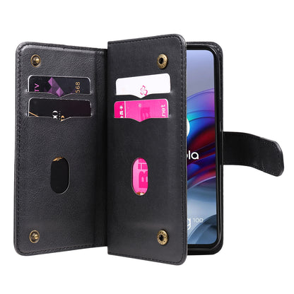 For Motorola Edge S/Moto G100 KT Multi-functional Series-1 Wallet Stand PU Leather + TPU Full Protection Phone Cover Case with 10 Card Slots