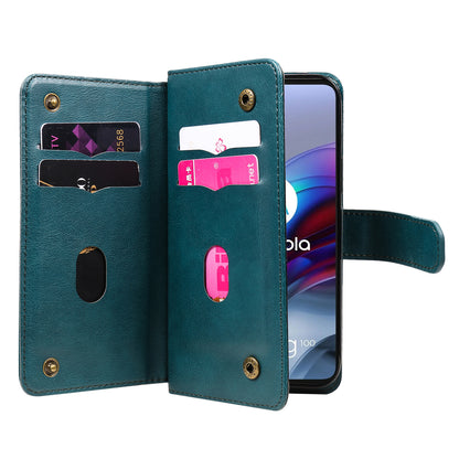 For Motorola Edge S/Moto G100 KT Multi-functional Series-1 Wallet Stand PU Leather + TPU Full Protection Phone Cover Case with 10 Card Slots