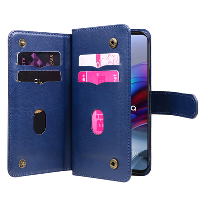 For Motorola Edge S/Moto G100 KT Multi-functional Series-1 Wallet Stand PU Leather + TPU Full Protection Phone Cover Case with 10 Card Slots