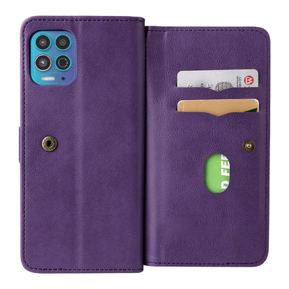 For Motorola Edge S/Moto G100 KT Multi-functional Series-1 Wallet Stand PU Leather + TPU Full Protection Phone Cover Case with 10 Card Slots