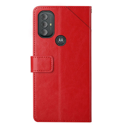 Shockproof Y-shaped Lines Imprinted Magnetic PU Leather Stand Flip Wallet Phone Cover with Strap for Motorola Moto G Power (2022)