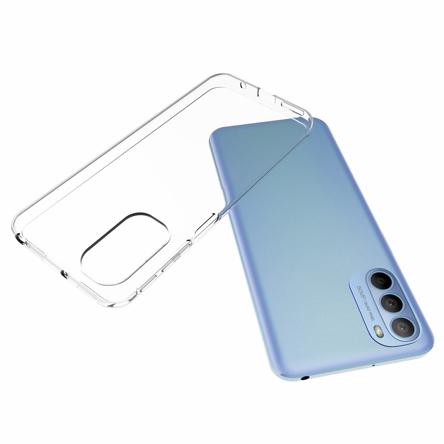 10Pcs/Pack Anti-Watermark Inner Flexible TPU Shock-Absorption Bumper Clear Back Case for Motorola Moto G31 4G / G41 4G