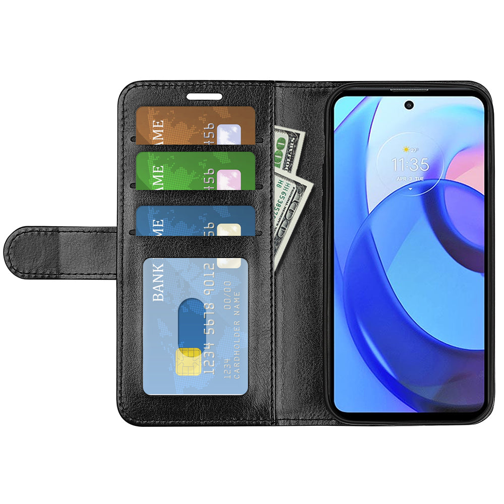 Magnetic Crazy Horse Texture PU Leather Folio Wallet Pocket Cover Flip Stand Protective Casing for Motorola Moto E30 / Moto E40