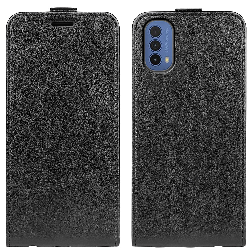 Crazy Horse Texture PU Leather Card Slot Vertical Flip Case with Card Slot wih Magnetic Double Clasp for Motorola Moto E30 / Moto E40