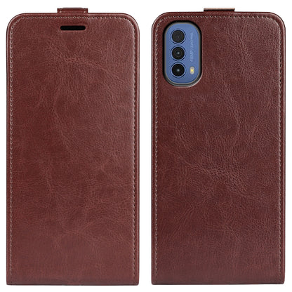 Crazy Horse Texture PU Leather Card Slot Vertical Flip Case with Card Slot wih Magnetic Double Clasp for Motorola Moto E30 / Moto E40