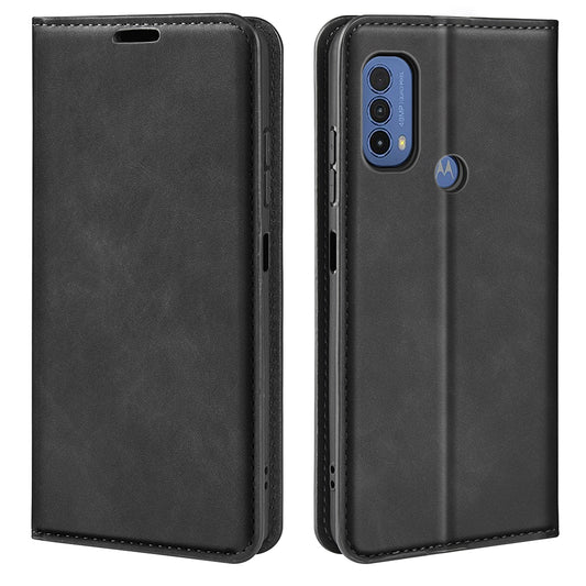 For Motorola Moto E20 / Moto E30 / Moto E40 Anti-Scratch Skin-Touch PU Leather Wallet Case Folio Book Stand Auto Magnetic Closed Phone Cover Shell