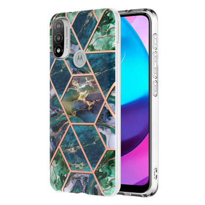 Anti-fingerprint IMD IML TPU Phone Cover Anti-fall Electroplating Marble Pattern 2.0mm Case for Motorola Moto E20/E30/E40