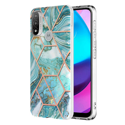 Anti-fingerprint IMD IML TPU Phone Cover Anti-fall Electroplating Marble Pattern 2.0mm Case for Motorola Moto E20/E30/E40