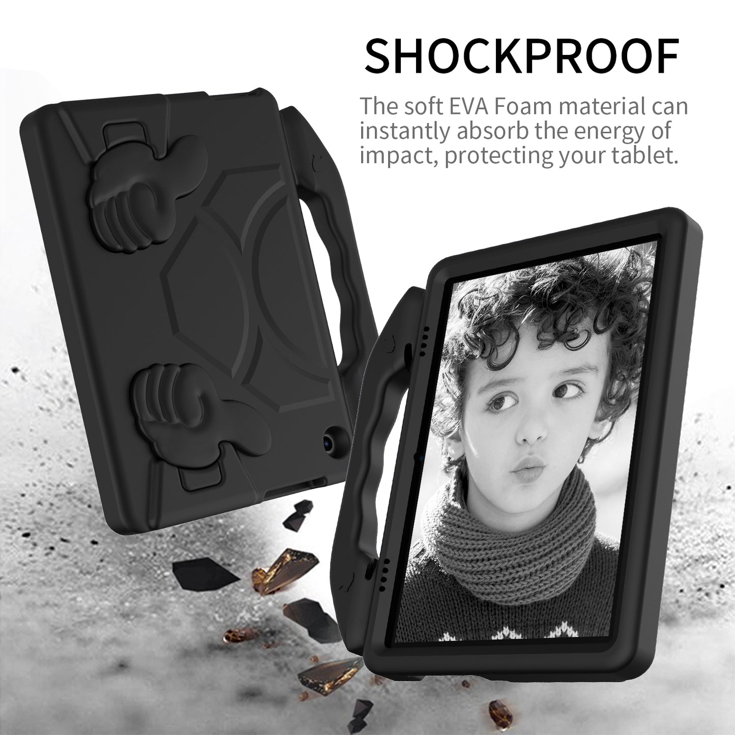 Portable Handle Foldable Thumb Kickstand Shockproof EVA Tablet Case Cover for Lenovo Tab M10 TB-X605F