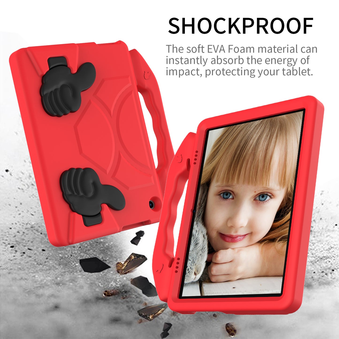 Portable Handle Foldable Thumb Kickstand Shockproof EVA Tablet Case Cover for Lenovo Tab M10 TB-X605F