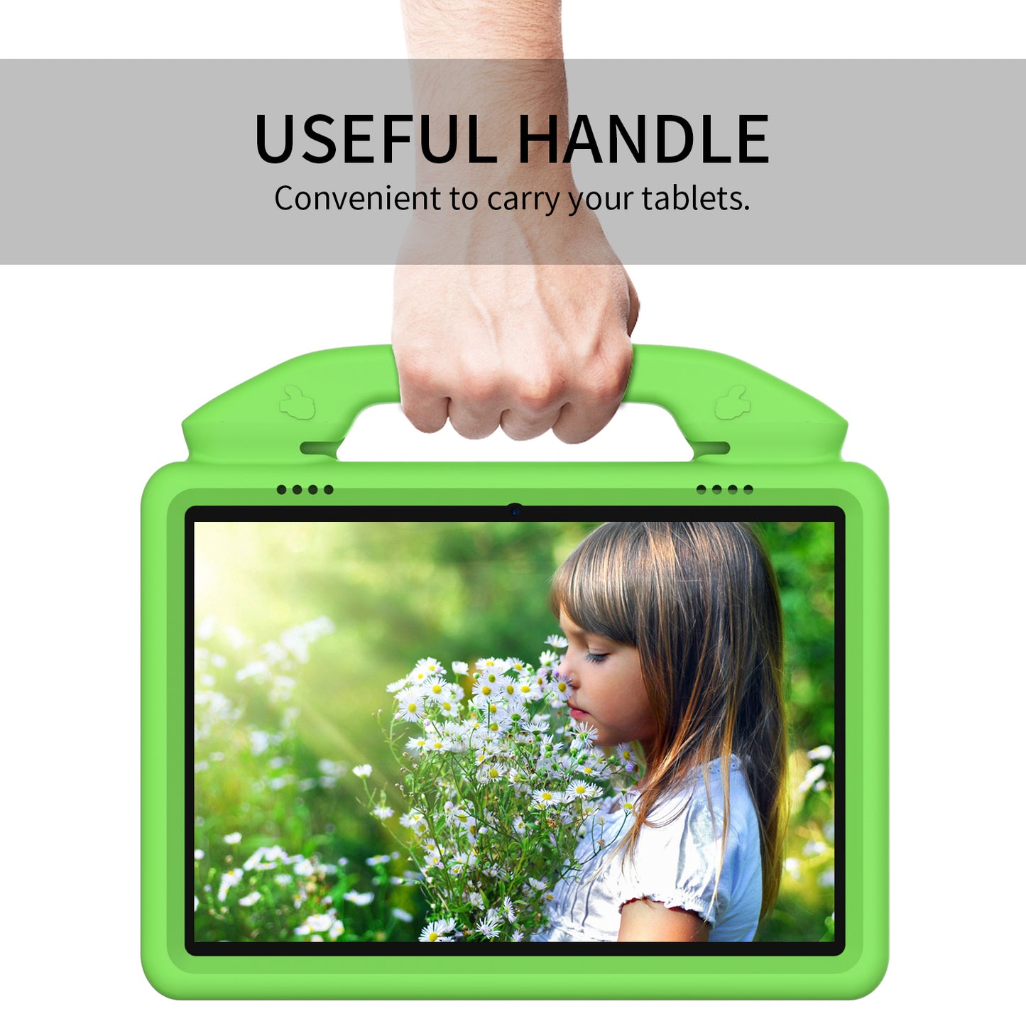 Portable Handle Foldable Thumb Kickstand Shockproof EVA Tablet Case Cover for Lenovo Tab M10 TB-X605F