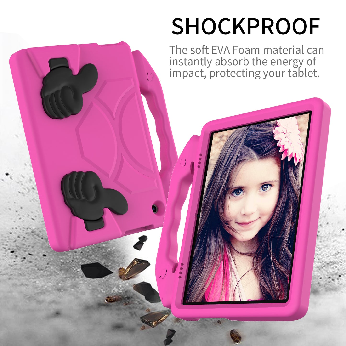 Portable Handle Foldable Thumb Kickstand Shockproof EVA Tablet Case Cover for Lenovo Tab M10 TB-X605F