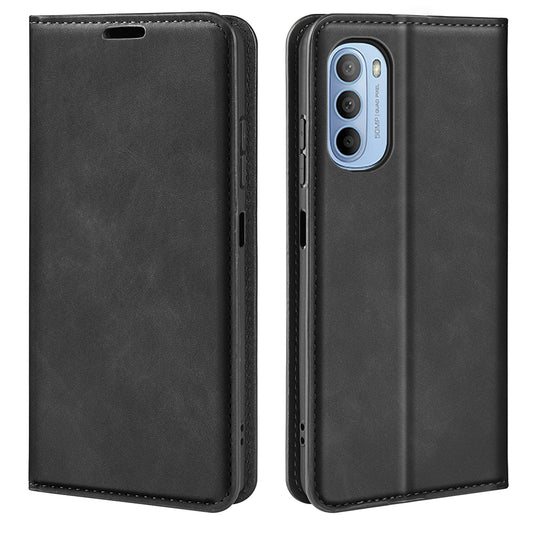 Auto-absorbed Closure Drop-resistant Inner Soft TPU+PU Leather Wallet Case Supporting Stand Phone Cover for Motorola Moto G31 4G/G41 4G