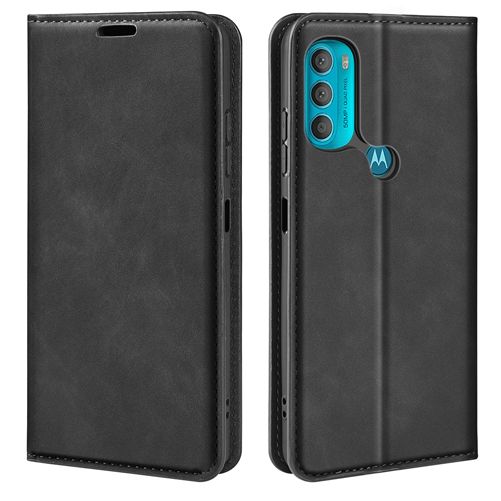 For Motorola Moto G71 5G Mobile Phone Cover Shell TPU and PU Leather Wallet Phone Case with Supporting Stand