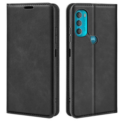 For Motorola Moto G71 5G Mobile Phone Cover Shell TPU and PU Leather Wallet Phone Case with Supporting Stand