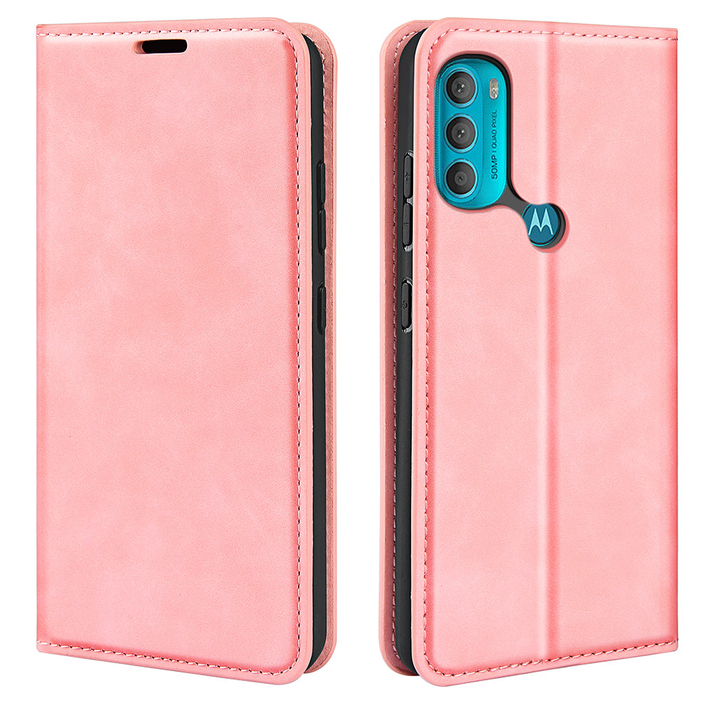 For Motorola Moto G71 5G Mobile Phone Cover Shell TPU and PU Leather Wallet Phone Case with Supporting Stand