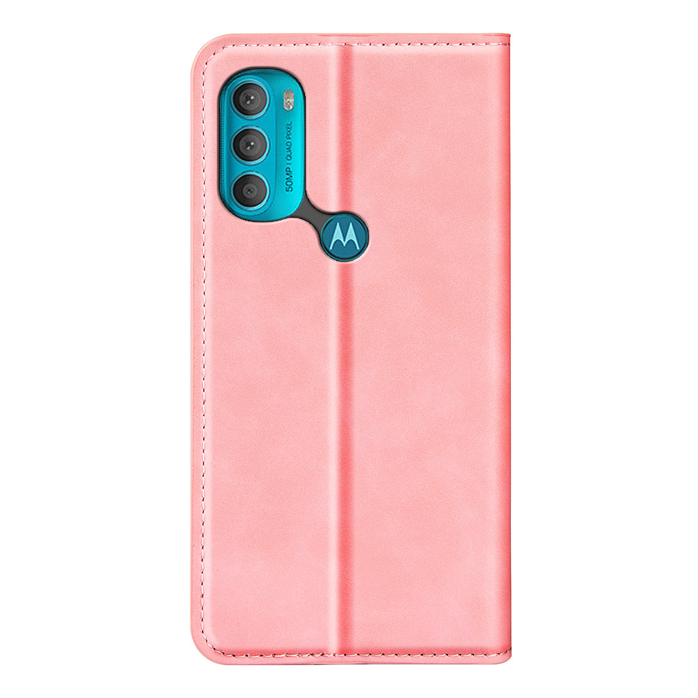 For Motorola Moto G71 5G Mobile Phone Cover Shell TPU and PU Leather Wallet Phone Case with Supporting Stand