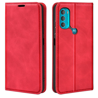 For Motorola Moto G71 5G Mobile Phone Cover Shell TPU and PU Leather Wallet Phone Case with Supporting Stand