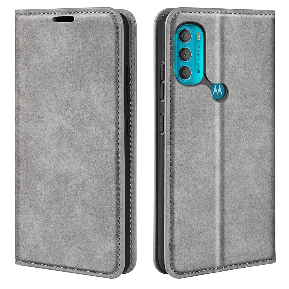 For Motorola Moto G71 5G Mobile Phone Cover Shell TPU and PU Leather Wallet Phone Case with Supporting Stand