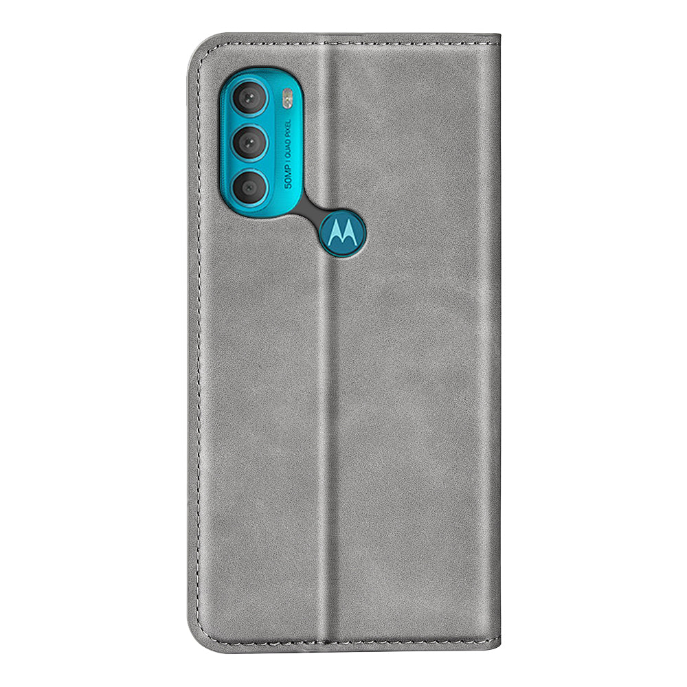 For Motorola Moto G71 5G Mobile Phone Cover Shell TPU and PU Leather Wallet Phone Case with Supporting Stand