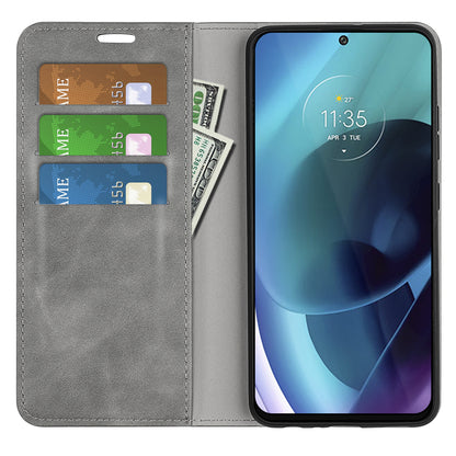 For Motorola Moto G71 5G Mobile Phone Cover Shell TPU and PU Leather Wallet Phone Case with Supporting Stand