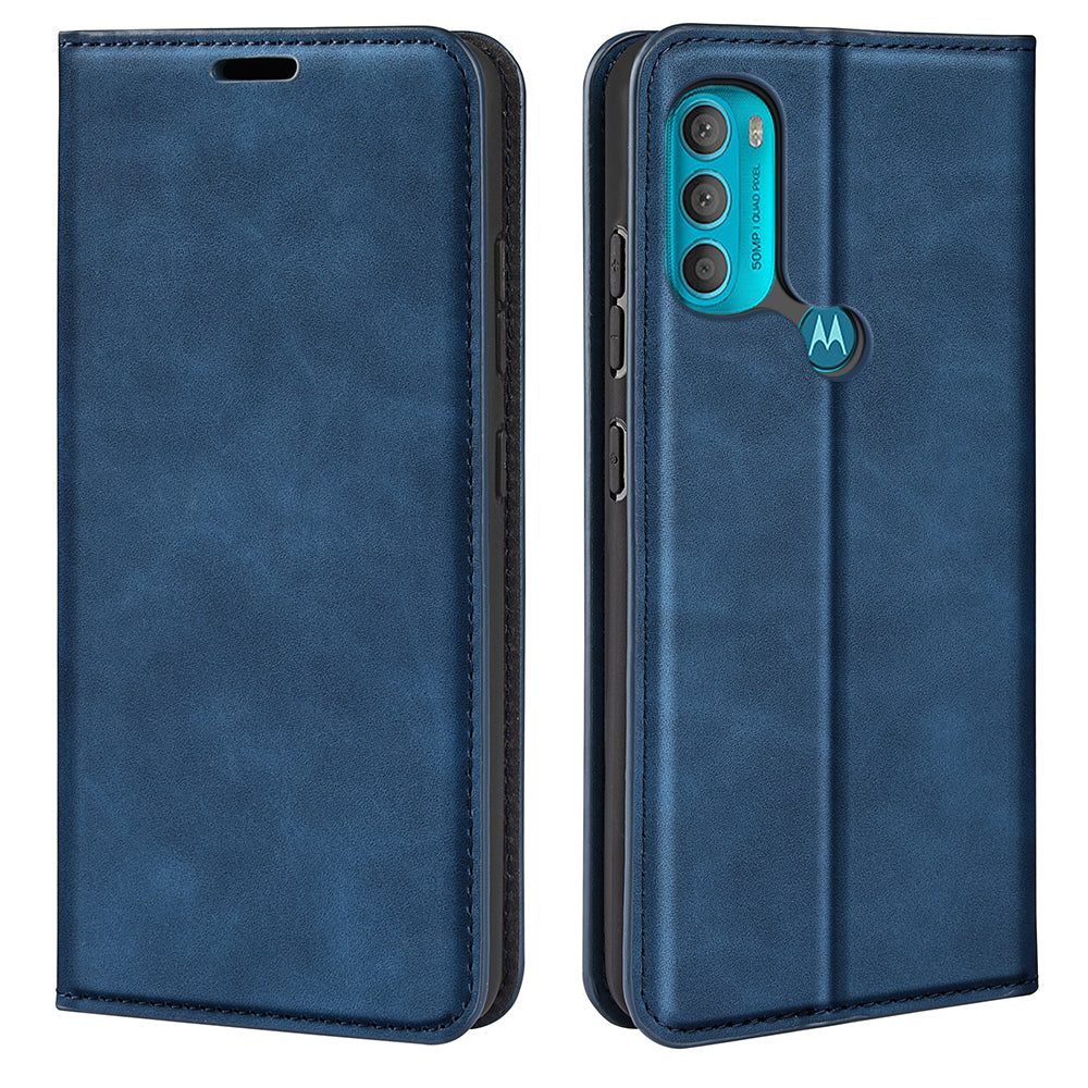 For Motorola Moto G71 5G Mobile Phone Cover Shell TPU and PU Leather Wallet Phone Case with Supporting Stand