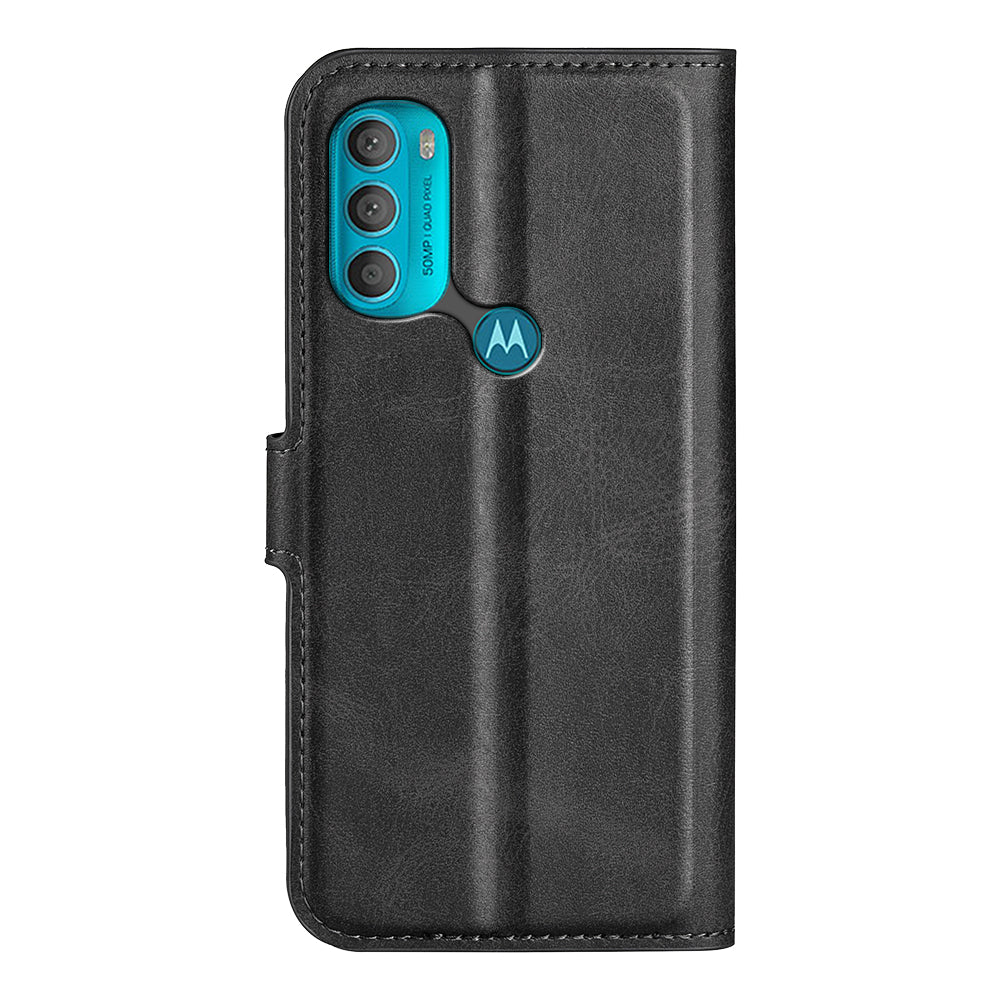 PU Leather + TPU Phone Case Foldable Stand Shockproof Protective Cover for Motorola Moto G71 5G