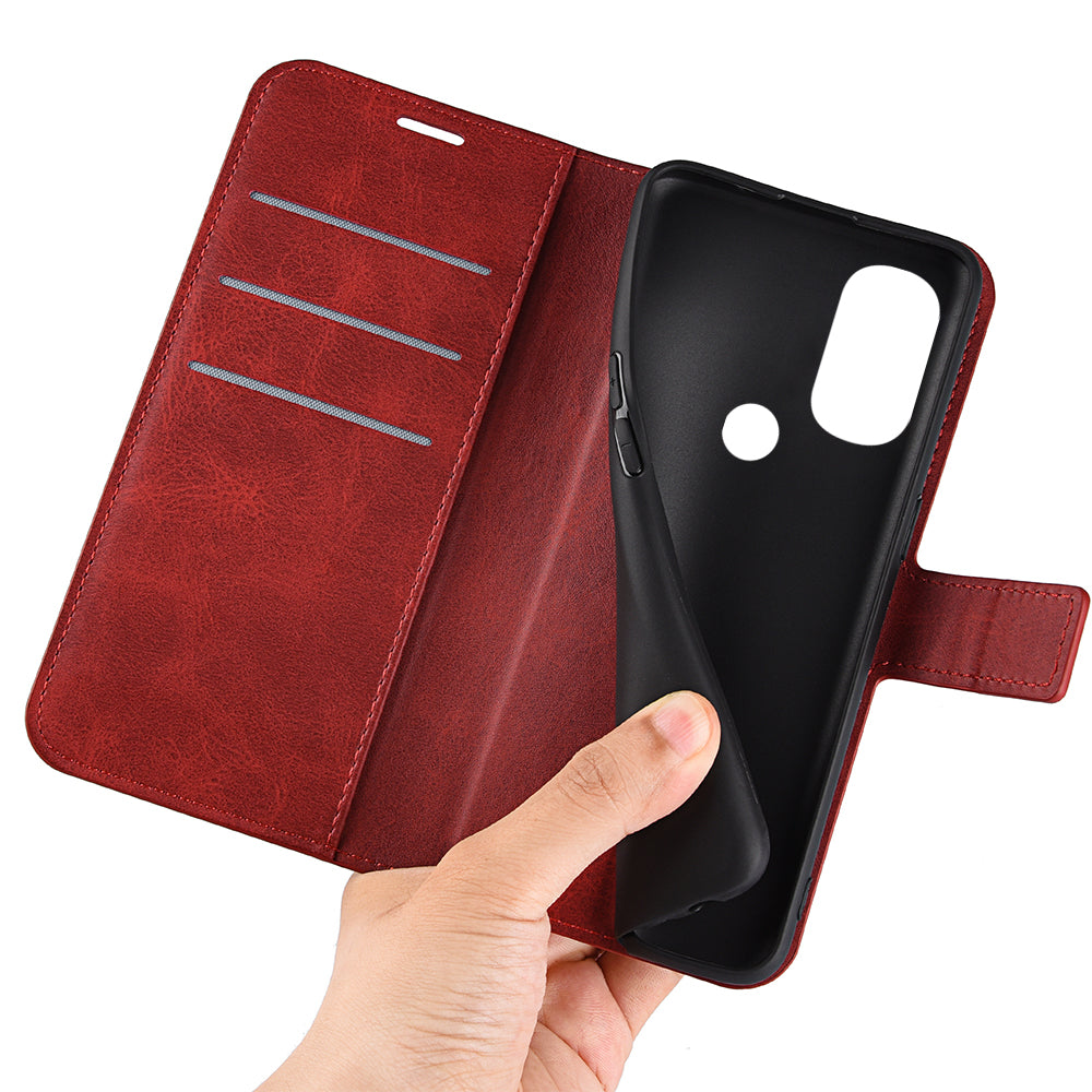 PU Leather + TPU Phone Case Foldable Stand Shockproof Protective Cover for Motorola Moto G71 5G