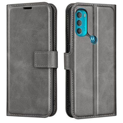 PU Leather + TPU Phone Case Foldable Stand Shockproof Protective Cover for Motorola Moto G71 5G