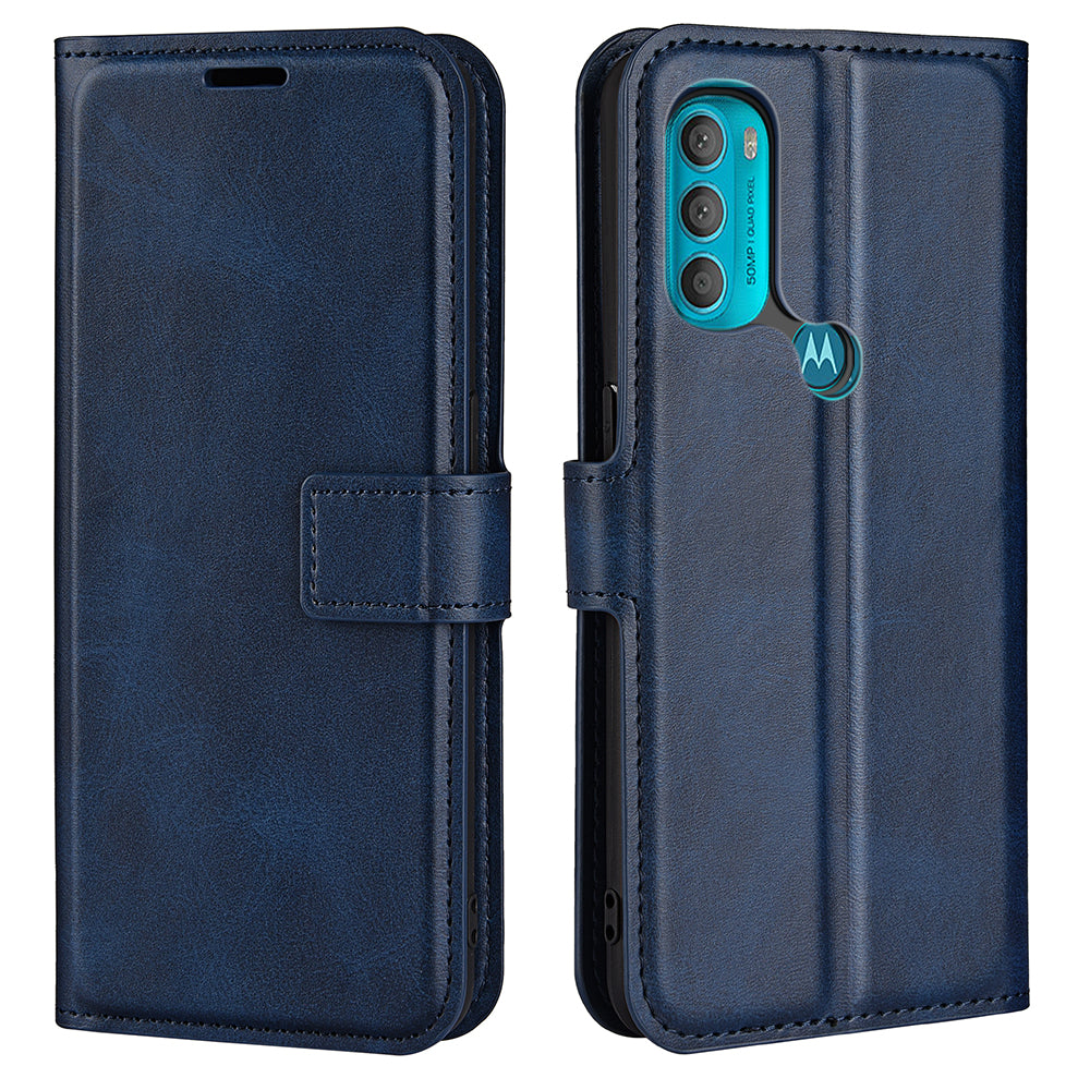 PU Leather + TPU Phone Case Foldable Stand Shockproof Protective Cover for Motorola Moto G71 5G