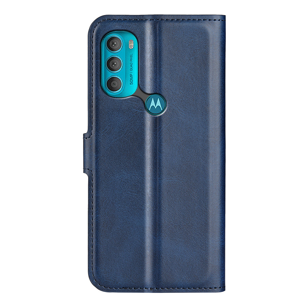 PU Leather + TPU Phone Case Foldable Stand Shockproof Protective Cover for Motorola Moto G71 5G