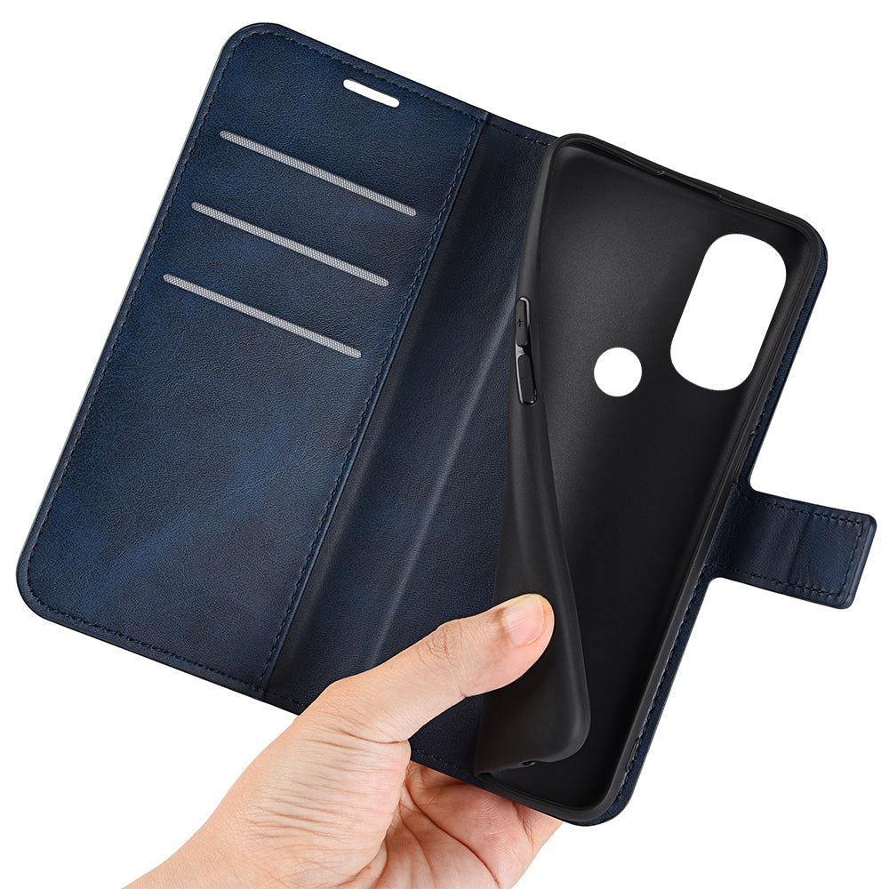 PU Leather + TPU Phone Case Foldable Stand Shockproof Protective Cover for Motorola Moto G71 5G