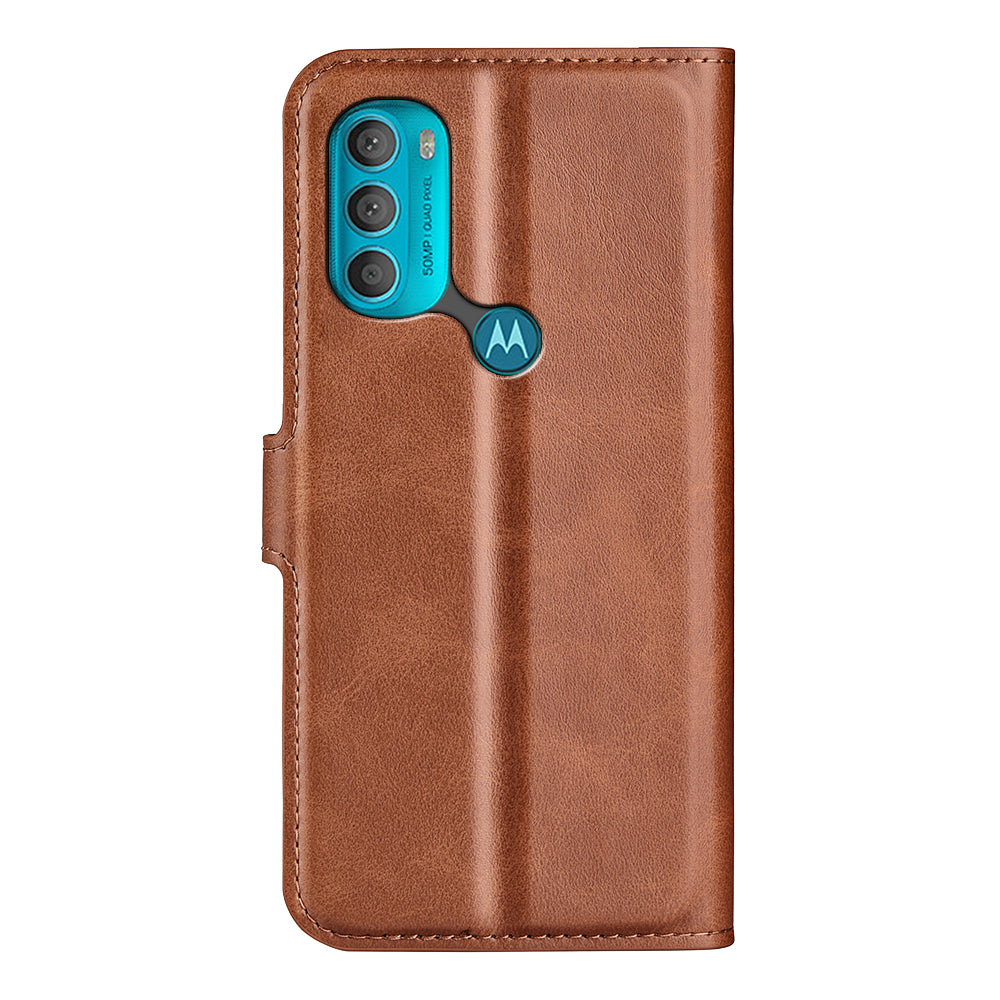 PU Leather + TPU Phone Case Foldable Stand Shockproof Protective Cover for Motorola Moto G71 5G