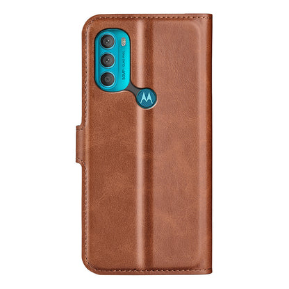 PU Leather + TPU Phone Case Foldable Stand Shockproof Protective Cover for Motorola Moto G71 5G