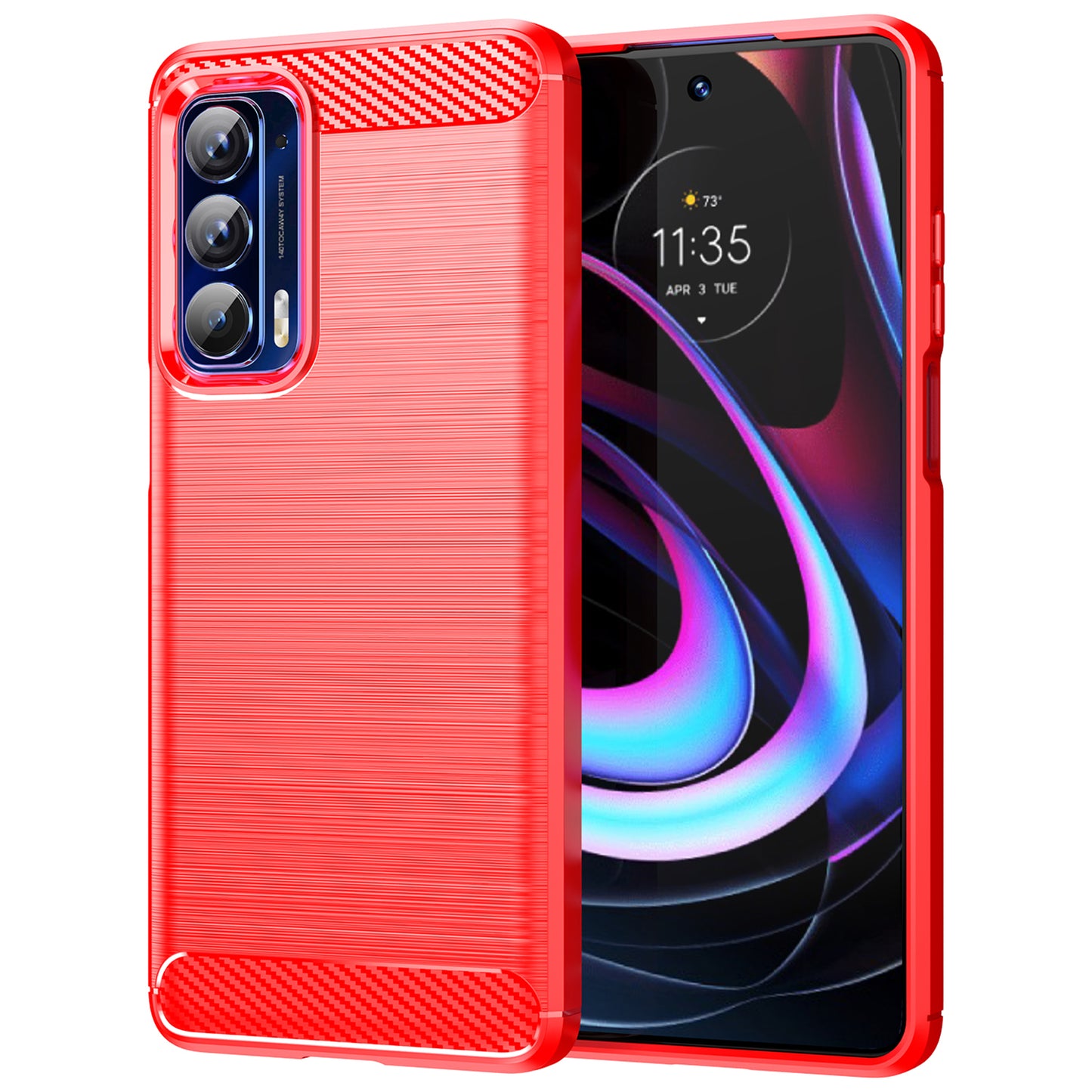 Ultra Thin Flexible TPU Case Scratch-Resistant Carbon Fiber Texture Freely-Twisted Phone Cover with Brushed Surface for Motorola Edge (2021)/Edge 5G UW