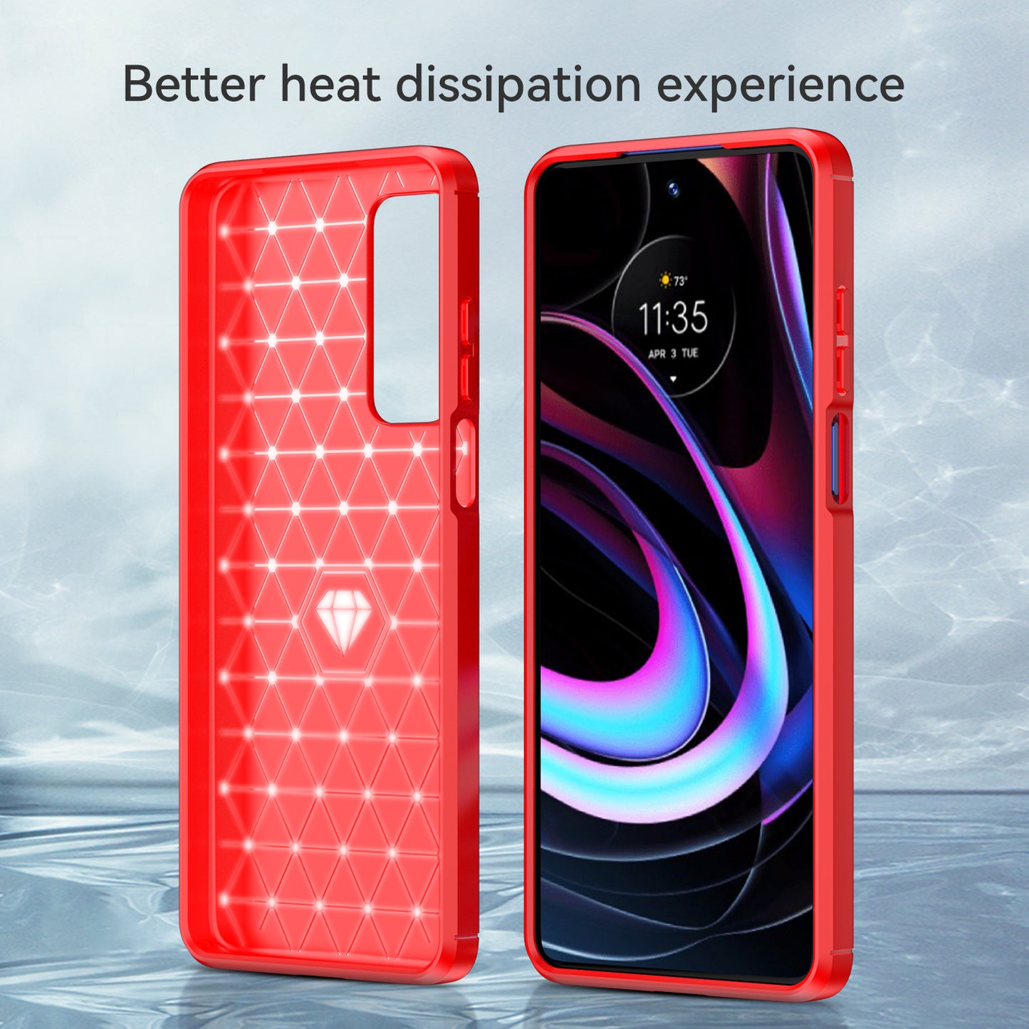 Ultra Thin Flexible TPU Case Scratch-Resistant Carbon Fiber Texture Freely-Twisted Phone Cover with Brushed Surface for Motorola Edge (2021)/Edge 5G UW