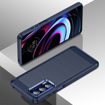 Ultra Thin Flexible TPU Case Scratch-Resistant Carbon Fiber Texture Freely-Twisted Phone Cover with Brushed Surface for Motorola Edge (2021)/Edge 5G UW