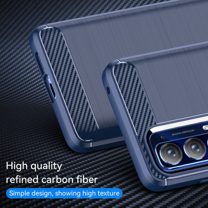 Ultra Thin Flexible TPU Case Scratch-Resistant Carbon Fiber Texture Freely-Twisted Phone Cover with Brushed Surface for Motorola Edge (2021)/Edge 5G UW