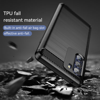 Super Flexible Buffering TPU Case Carbon Fiber Texture Brushed Surface Phone Cover with Air Cushion Corners for Motorola Moto G200 5G/Edge S30