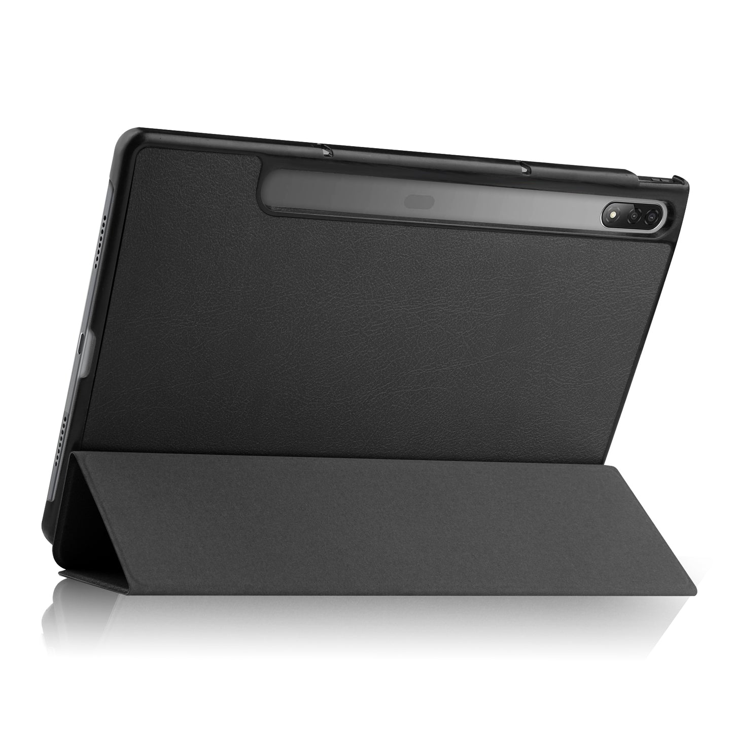 Trifold Stand Tablet Cover for Lenovo Tab P12 Pro, PU Leather + PC Protective Auto Wake/Sleep Smart Case