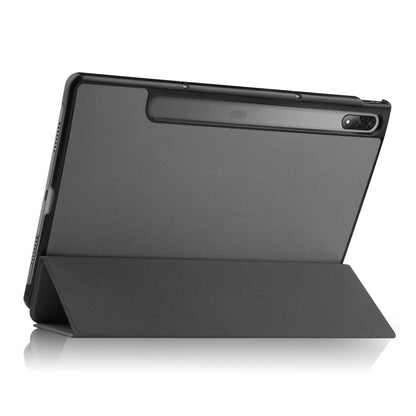 Trifold Stand Tablet Cover for Lenovo Tab P12 Pro, PU Leather + PC Protective Auto Wake/Sleep Smart Case