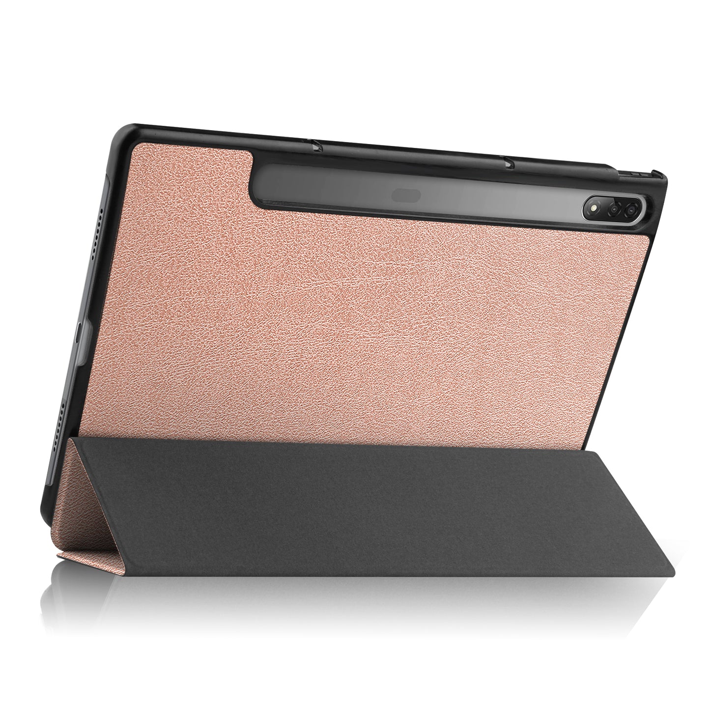 Trifold Stand Tablet Cover for Lenovo Tab P12 Pro, PU Leather + PC Protective Auto Wake/Sleep Smart Case